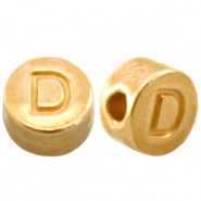 DQ metalen letterkraal D Goud (nikkelvrij)