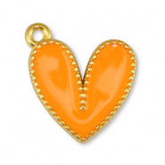 Bedels DQ metaal hart Orange-Goud (nikkelvrij)