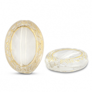 Acryl kralen ovaal Transparent-gold