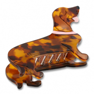 Haaraccessoires haarklem teckel Brown-nude-gold