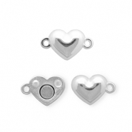 Onderdelen DQ® metaal magneetsluiting hart Antiek zilver (nikkelvrij)