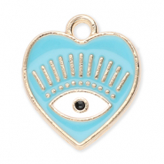 Bedels metaal hart Alziend oog Gold-blue-white