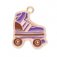 Bedels metaal rolschaats Gold-purple-brown-light pink