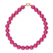 BY31® 16mm acryl kralenkettingen shiny Rose violet 17-2624 TCX-gold