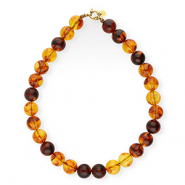 BY31® 16mm acryl kralenkettingen shiny Amber brown-gold
