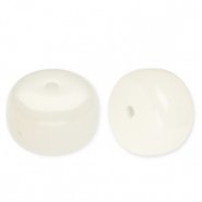 Acryl kralen disc Off white-marble