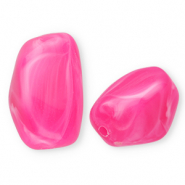Acryl kralen rechthoek Fuchsia-marble