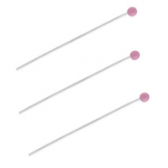 BY31® Roestvrij stalen (RVS) Stainless steel onderdelen nietstiften met bolletje 35mm Silver-lavender purple