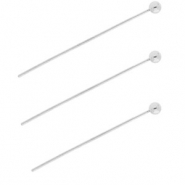 BY31® Roestvrij stalen (RVS) Stainless steel onderdelen nietstiften met bolletje 35mm Silver