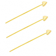 BY31® Roestvrij stalen (RVS) Stainless steel onderdelen nietstiften met hart 35mm Gold