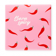 BY31® Tegeltje met tekst "Born spicy" Pink-red-green-white