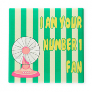 BY31® Tegeltje met tekst "I am your number 1 fan" Green-pink-white-yellow