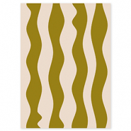 BY31® Sieraden kaartjes golven Olive green-crème