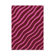 BY31® Sieraden kaartjes zwierige lijnen Bordeaux red-fuchsia