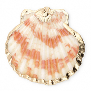 Schelp hangers specials Sint Jacobsschelp Dark pink-gold