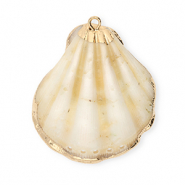 Schelp hangers specials Sint Jacobsschelp met 5 ogen Light beige-gold