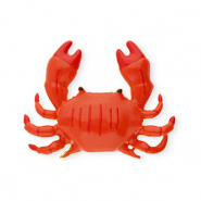 Eco-brass® metaal bedels enamel krab Gold-orange-red-black