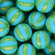 16 mm DQ® acryl kralen met strepen Blue-green