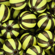 16 mm DQ® acryl kralen met strepen Yellow-golden brown