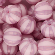 16 mm DQ® acryl kralen met strepen Vintage pink