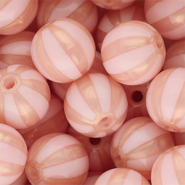16 mm DQ® acryl kralen met strepen Light pink-peach pink