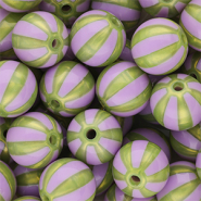 12 mm DQ® acryl kralen met strepen Purple-olive green