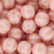 12 mm DQ® acryl kralen met strepen Light pink-peach pink