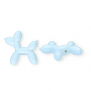 Acryl kralen shiny ballon hond Light blue