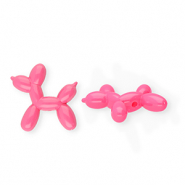 Acryl kralen shiny ballon hond Dark pink