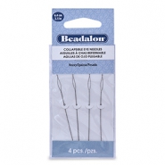 Beadalon flexibele rijgnaalden 6.4cm heavy Zilver