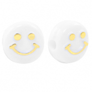 Letterkralen van acryl smiley White-gold