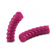 Acryl tube kralen twisted Magenta pink