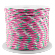 Maritiem koord 2mm Pink-green-white