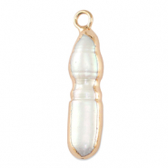 Zoetwaterparels bedel tooth Gold-Natural white