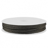 Macramé draad gevlochten 1mm Black metallic
