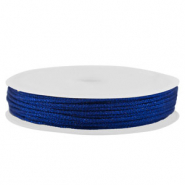 Macramé draad gevlochten 1mm Blue metallic