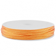 Macramé draad gevlochten 1mm Orange metallic