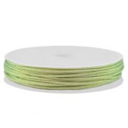 Macramé draad gevlochten 1mm Light green-gold metallic