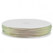Macramé draad gevlochten 1mm Silver-pink metallic