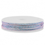 Macramé draad gevlochten 0,8mm Pink-blue metallic