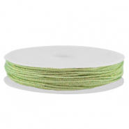 Macramé draad gevlochten 0,8mm Light green-gold metallic