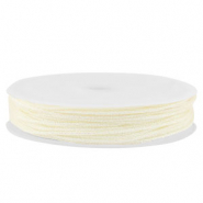 Macramé draad gevlochten 0,8mm Off white metallic