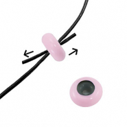 Smart bead stopper enamel 10x4mm Light pink