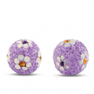 Bohemian kralen rond Purple-white