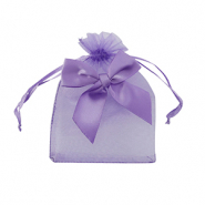Sieraad zakje organza met strik Purple