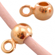 Metalen DQ hanger met oog (voor 2mm leer) Rosé Goud (nikkelvrij)