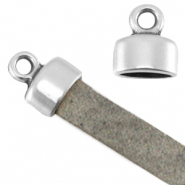 DQ metaal eindkapje met oog Antiek zilver (nikkelvrij)