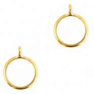 Onderdelen DQ metaal ring met oog Goud (nikkelvrij)