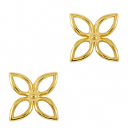 Bedels DQ metaal bedel / tussenstuk bloem Goud (nikkelvrij)