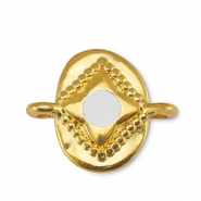 Bedels DQ metaal tussenstuk ovaal Off White-Goud (nikkelvrij)